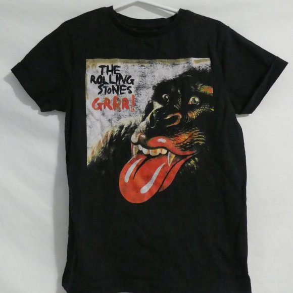 THE ROLLING STONES Grrr! Unisex black graphic T-shirt, small, GUC - Picture 1 of 11